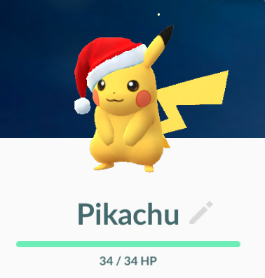 Pokemon go store santa hat